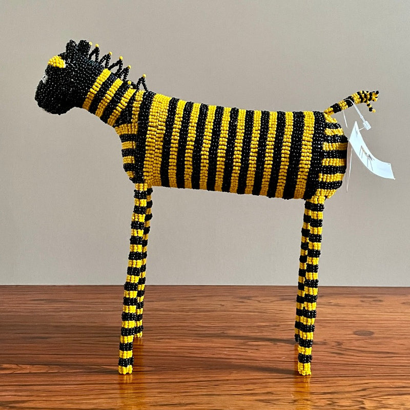 Beaded Zebra Art by Goodness Funeka, at Monkeybiz